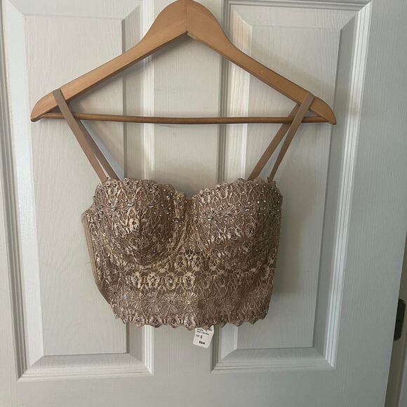 Windsor Women's Tan and Gold Corset - Picture 1 of 7